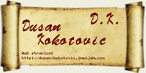 Dušan Kokotović vizit kartica